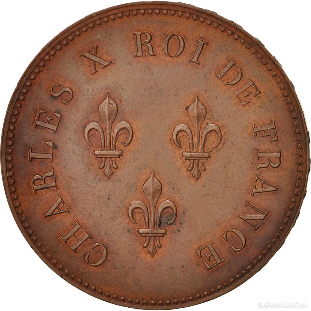 Moedas antigas da Europa: [#480560] Moneda, Francia, Charles X, 5 Francs, Paris, EBC+, Bronce, Mazard:898a