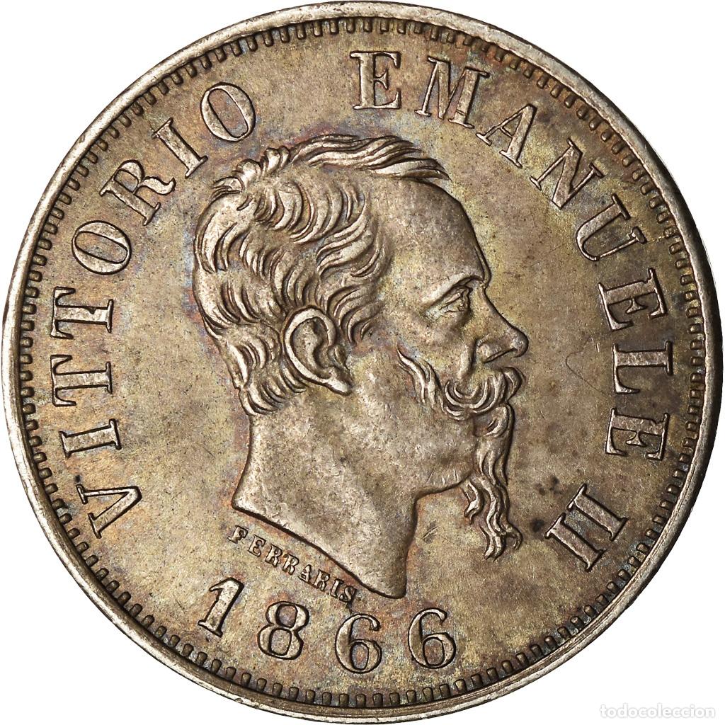 Moedas antigas da Europa: [#489331] Moneda, Italia, Vittorio Emanuele II, 50 Centesimi, 1866, Milan, EBC+, Plata