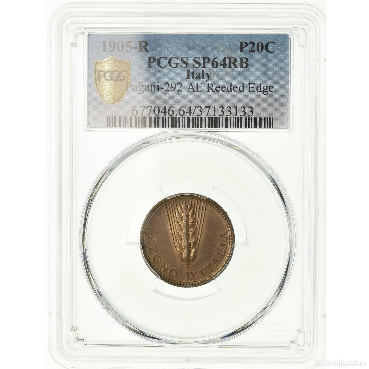 Moedas antigas da Europa: [#489373] Italia, Vittorio Emanuele III, 20 Centesimi, 1905, Rome, ESSAI, Bronce, PCGS