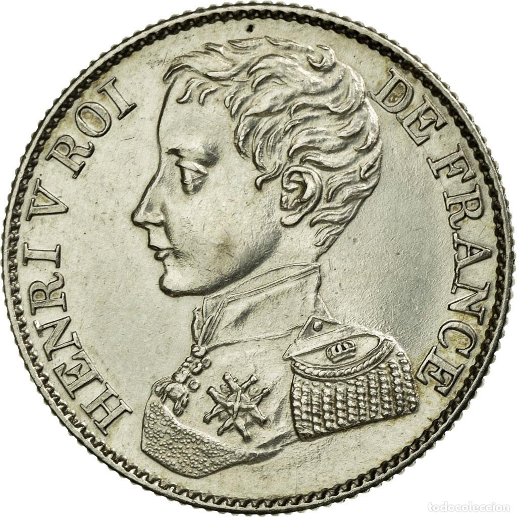 Monedas antiguas de Europa: [#494900] Francia, Henri V, 1 Franc, 1831, Paris, Plata, EBC+, Gadoury:451, KM:28.2