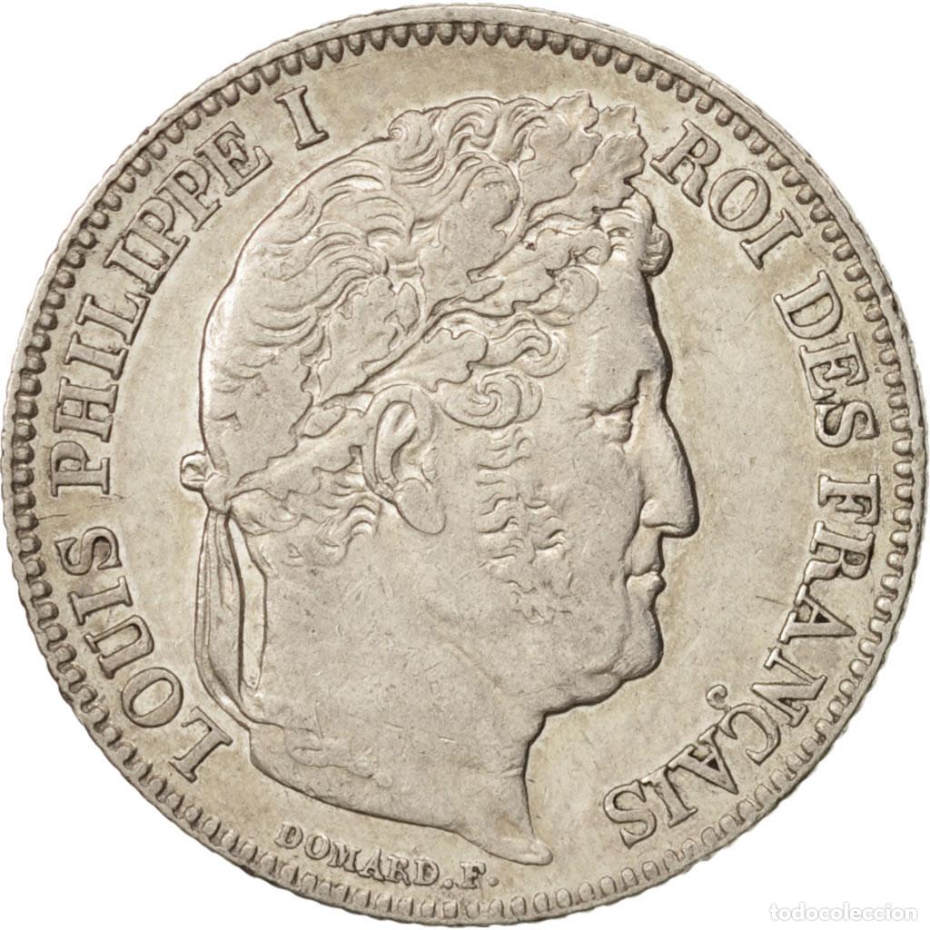 Old Coins of Europe: [#503302] Moneda, Francia, Louis-Philippe, Franc, 1843, Rouen, MBC+, Plata, KM:748.2