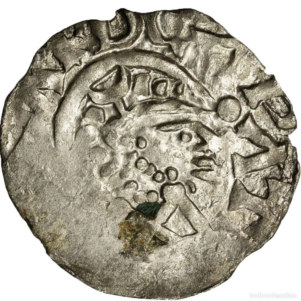 Moedas antigas da Europa: [#512626] Moneda, Francia, Picardie, Denarius, Soissons, Abbaye de Saint-M&eacute;dard, MBC