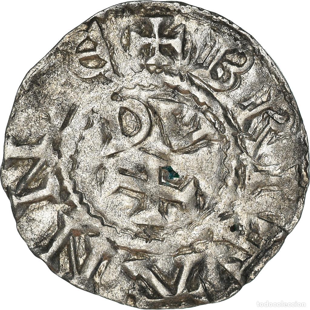 Monete antiche di Europa: [#841906] Moneda, Francia, Conan IV, Denier, XIIth century, Rennes, Rare, MBC+, Vell&oacute;n