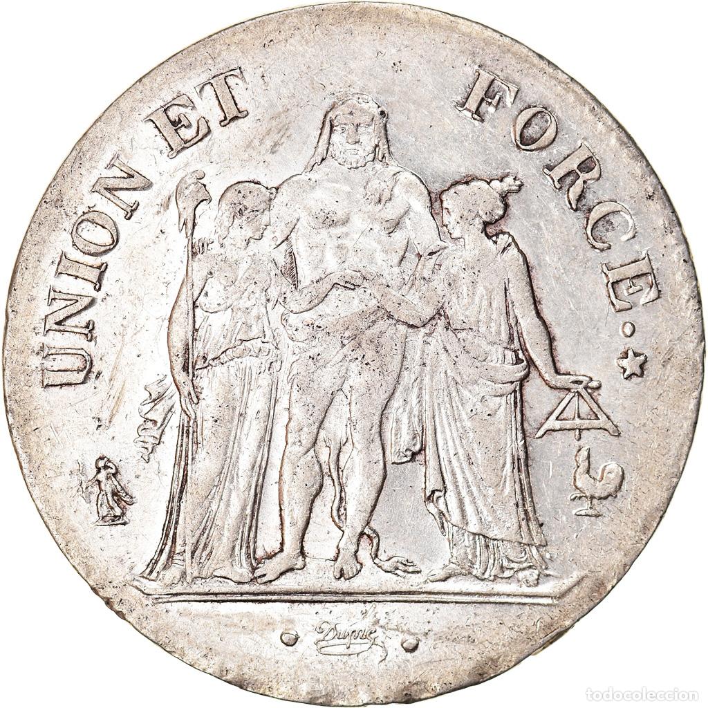 Alte M&uuml;nzen aus Europa: [#876824] Francia, 5 Francs, Union et Force, AN 11, Paris, Plata, MBC+, Gadoury:563a