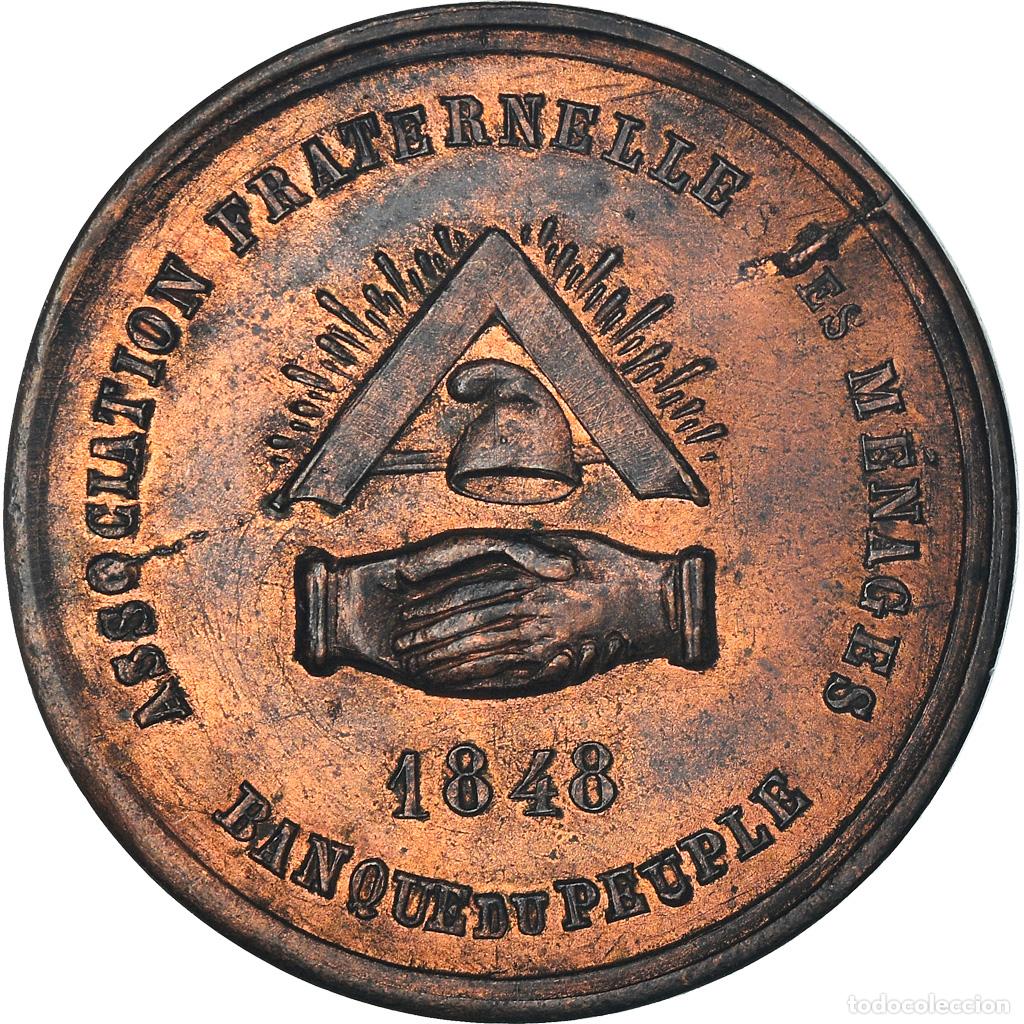 Monedas antiguas de Europa: [#909513] Moneda, Francia, Banque du Peuple, Franc, 1848, ESSAI, EBC+, Cobre, Mazard:1399
