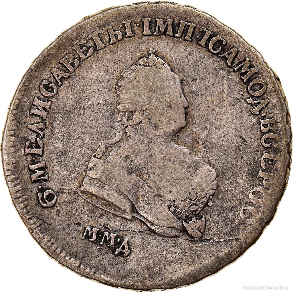 Alte M&uuml;nzen aus Europa: [#970137] Moneda, Rusia, Elizabeth, Poltina, 1/2 Rouble, 1745, Moscow, BC+, Plata, KM:18.1