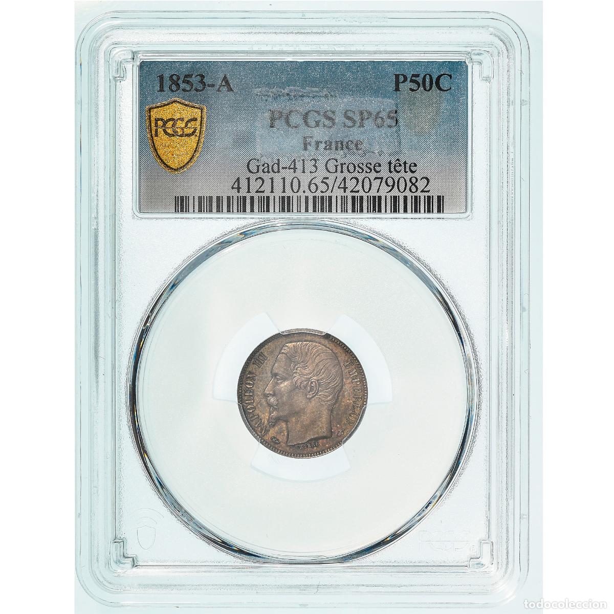 Monete antiche di Europa: [#970663] Moneda, Francia, Napoleon III, Napol&eacute;on III, 50 Centimes, 1853, Paris, Epreuve