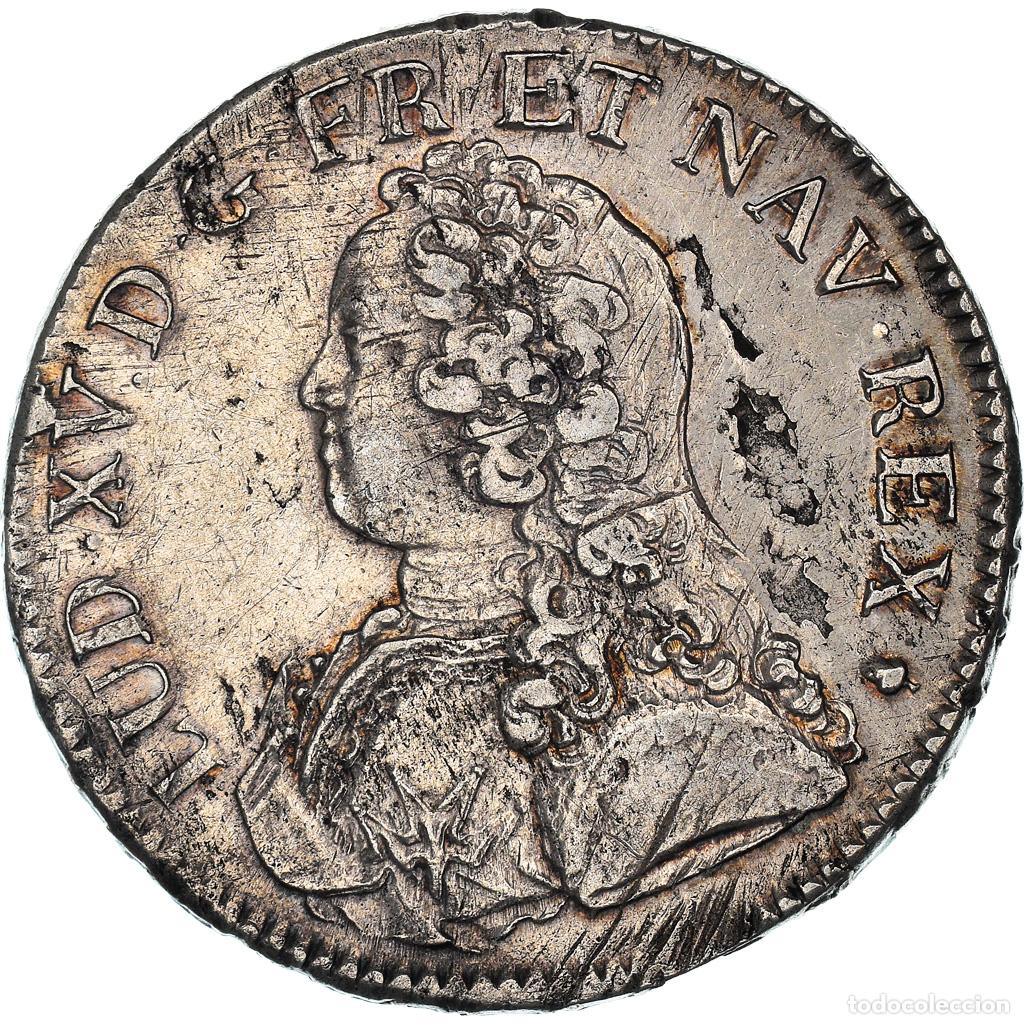 Monete antiche di Europa: [#970679] Moneda, Francia, Louis XV, &Eacute;cu aux branches d'olivier, Ecu, 1727, Reims, MBC+