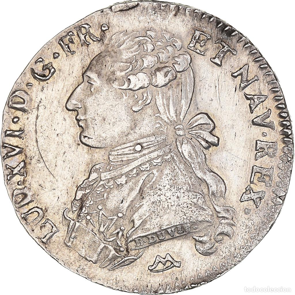 Moedas antigas da Europa: [#973660] Moneda, Francia, Louis XVI, 1/5 &Eacute;cu, 24 Sols, 1/5 ECU, 1786, Montpellier, EBC
