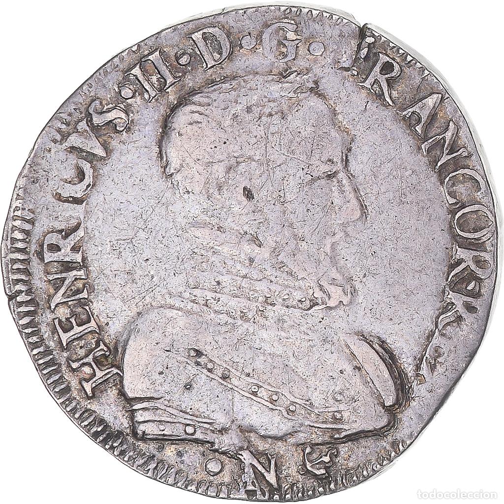 Moedas antigas da Europa: [#1045278] Moneda, Francia, Teston &agrave; la t&ecirc;te nue, 1557, Bayonne, Rare, MBC, Plata