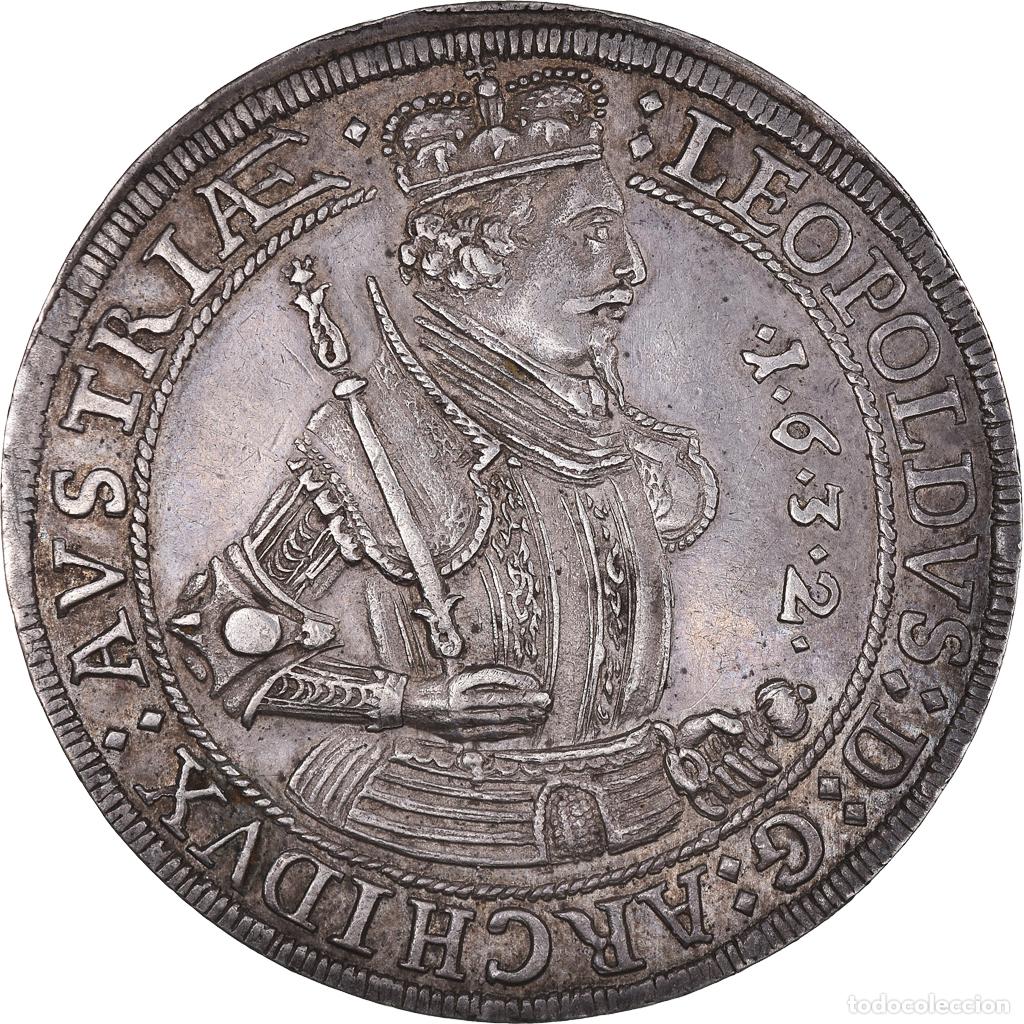 Moedas antigas da Europa: [#1065235] Moneda, Austria, Leopold, Thaler, 1632, Hall, posthumous, EBC, Plata, KM:629.2