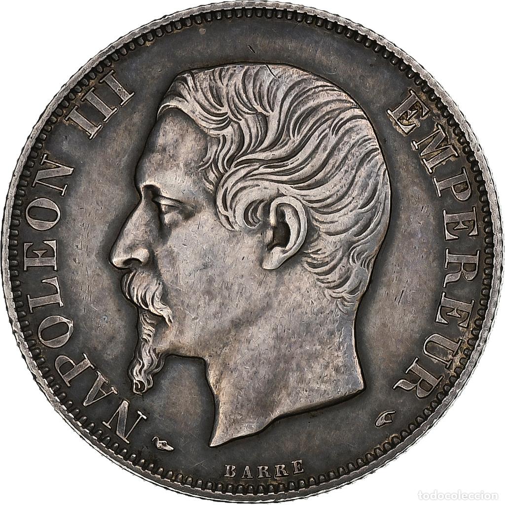 Old Coins of Europe: [#1275686] Francia, Napoleon III, 2 Francs, 1854, Paris, Plata, EBC, Gadoury:523, KM:780.1