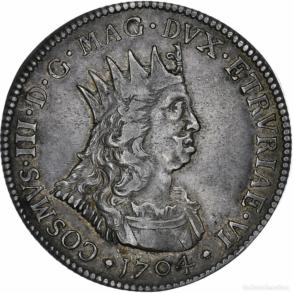 Moedas antigas da Europa: [#1281229] Italia, Grand Duchy of Tuscany, Cosimo III de' Medici, Tollero, 1704, Livorno
