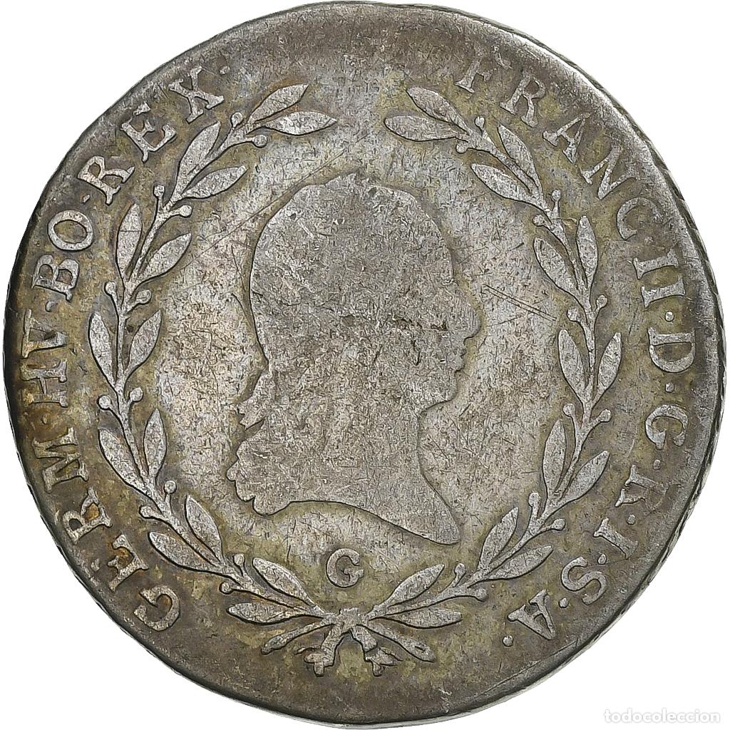Moedas antigas da Europa: [#135541] Austria, Francis II, 20 Kreuzer, 1804, Baia mare, Plata, BC+, KM:2139