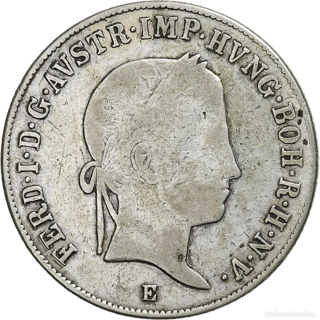 Moedas antigas da Europa: [#135543] Austria, Ferdinand I, 20 Kreuzer, 1842, Alba Iulia, Plata, BC+, KM:2208