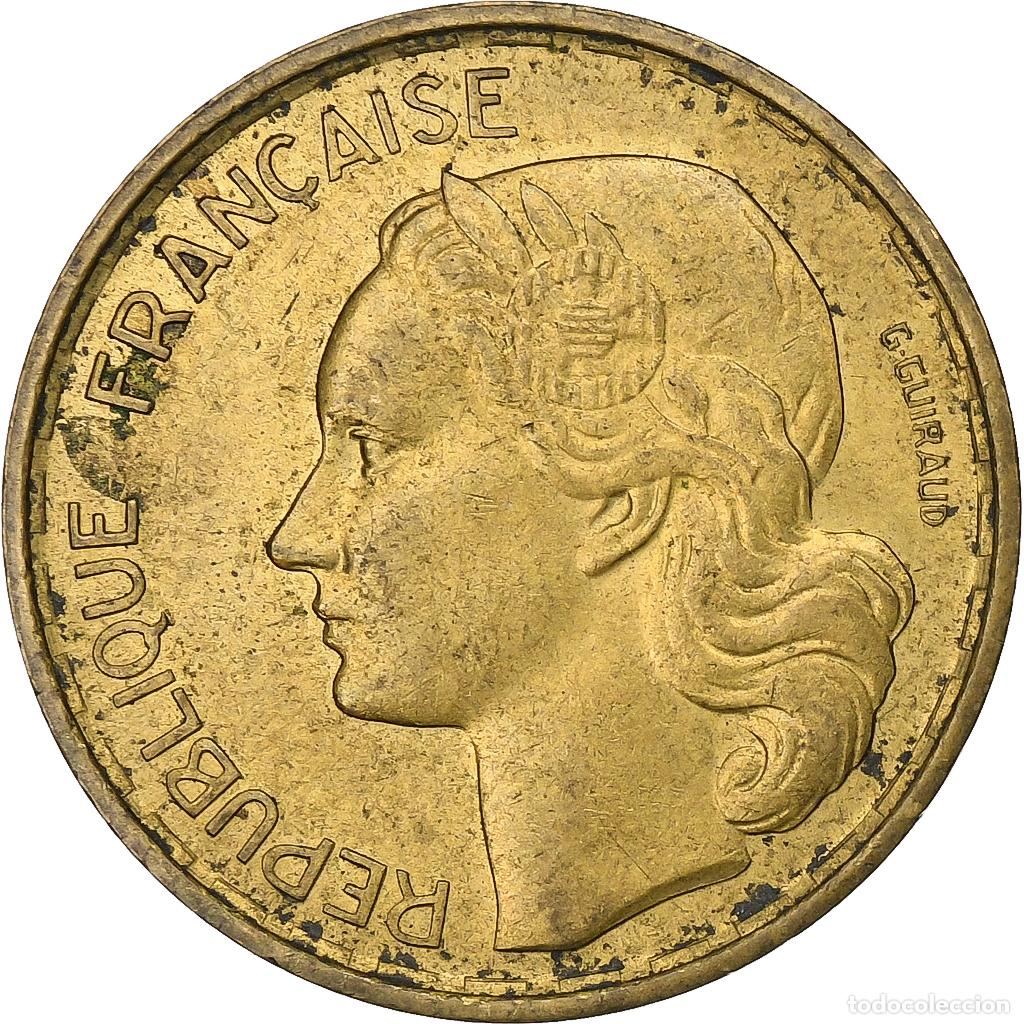 Old Coins of Europe: [#227493] Francia, 20 Francs, Guiraud, 1953, Paris, Aluminio - bronce, MBC, KM:917.1