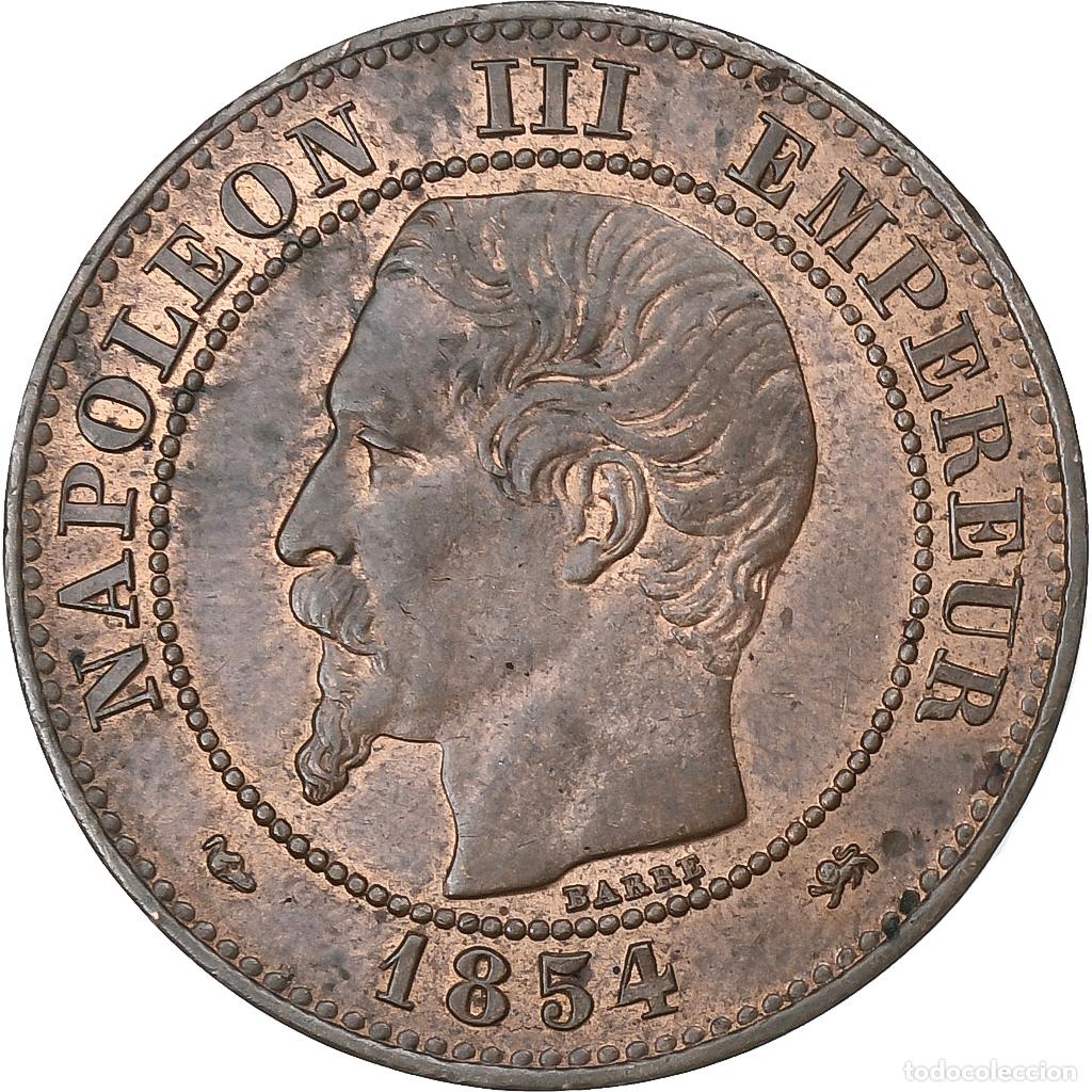 Monete antiche di Europa: [#197322] Francia, Napoleon III, 2 Centimes, 1854, Lyon, Bronce, MBC, Gadoury:103