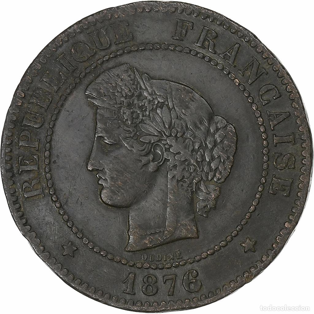 Alte M&uuml;nzen aus Europa: [#197328] Francia, 5 Centimes, C&eacute;r&egrave;s, 1876, Paris, Bronce, MBC, Gadoury:157a, KM:821.1