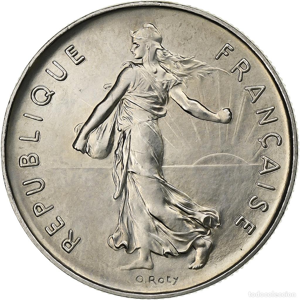 Moedas antigas da Europa: [#197336] Francia, 5 Francs, Semeuse, 1980, Paris, N&iacute;quel recubierto de cobre - n&iacute;quel