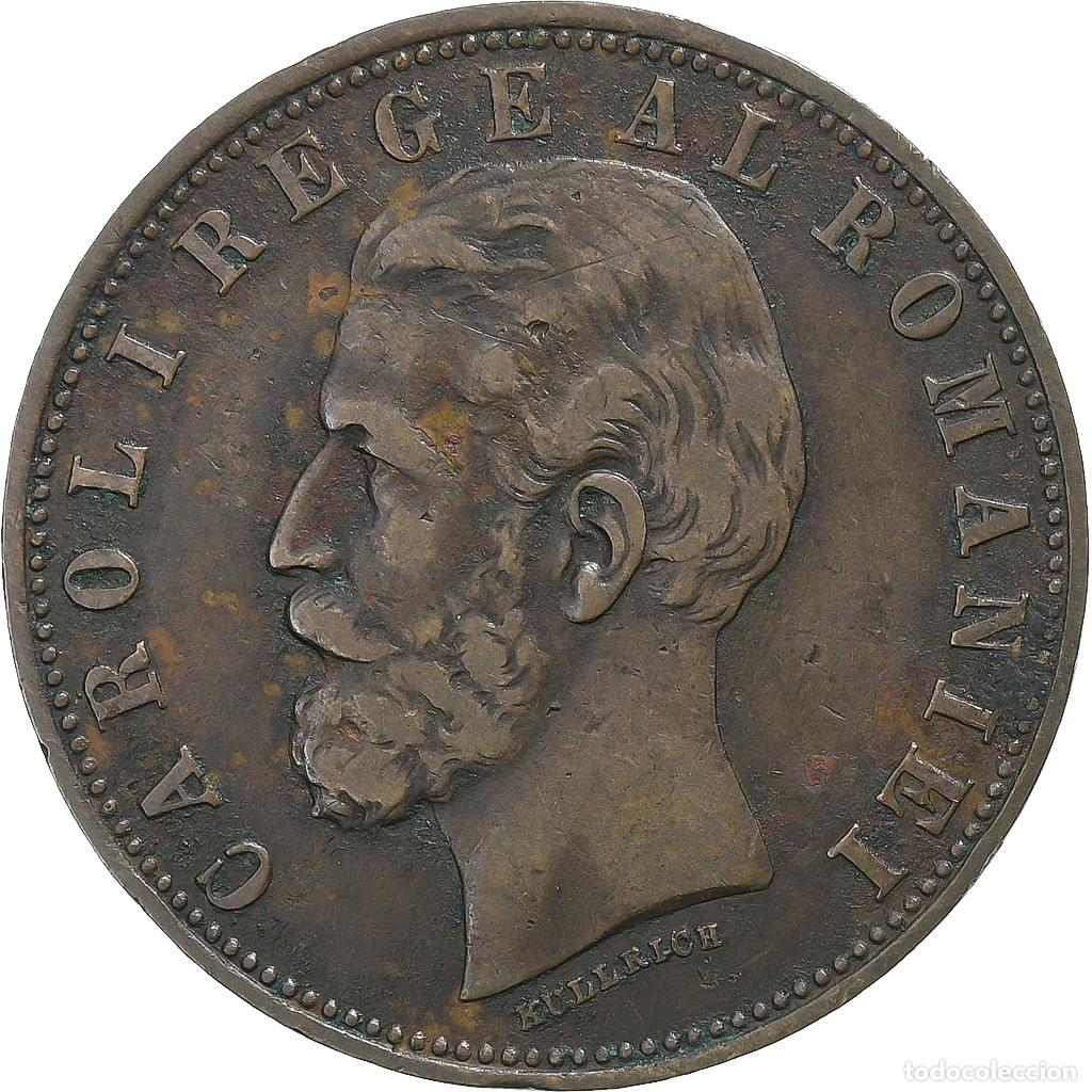 Moedas antigas da Europa: [#135597] Ruman&iacute;a, Carol I, 5 Bani, 1882, Bucarest, Cobre, BC+, KM:19