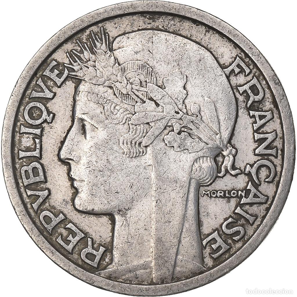 Old Coins of Europe: [#1222732] Francia, 2 Francs, Morlon, 1950, Beaumont - Le Roger, Aluminio, MBC