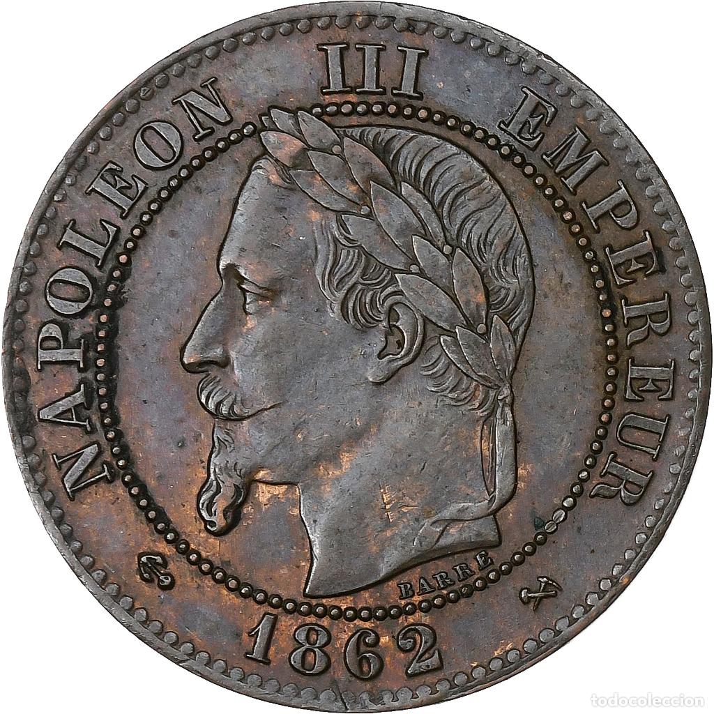 Old Coins of Europe: [#227538] Francia, Napoleon III, 2 Centimes, Napol&eacute;on III, 1862, Bordeaux, Bronce, MBC+