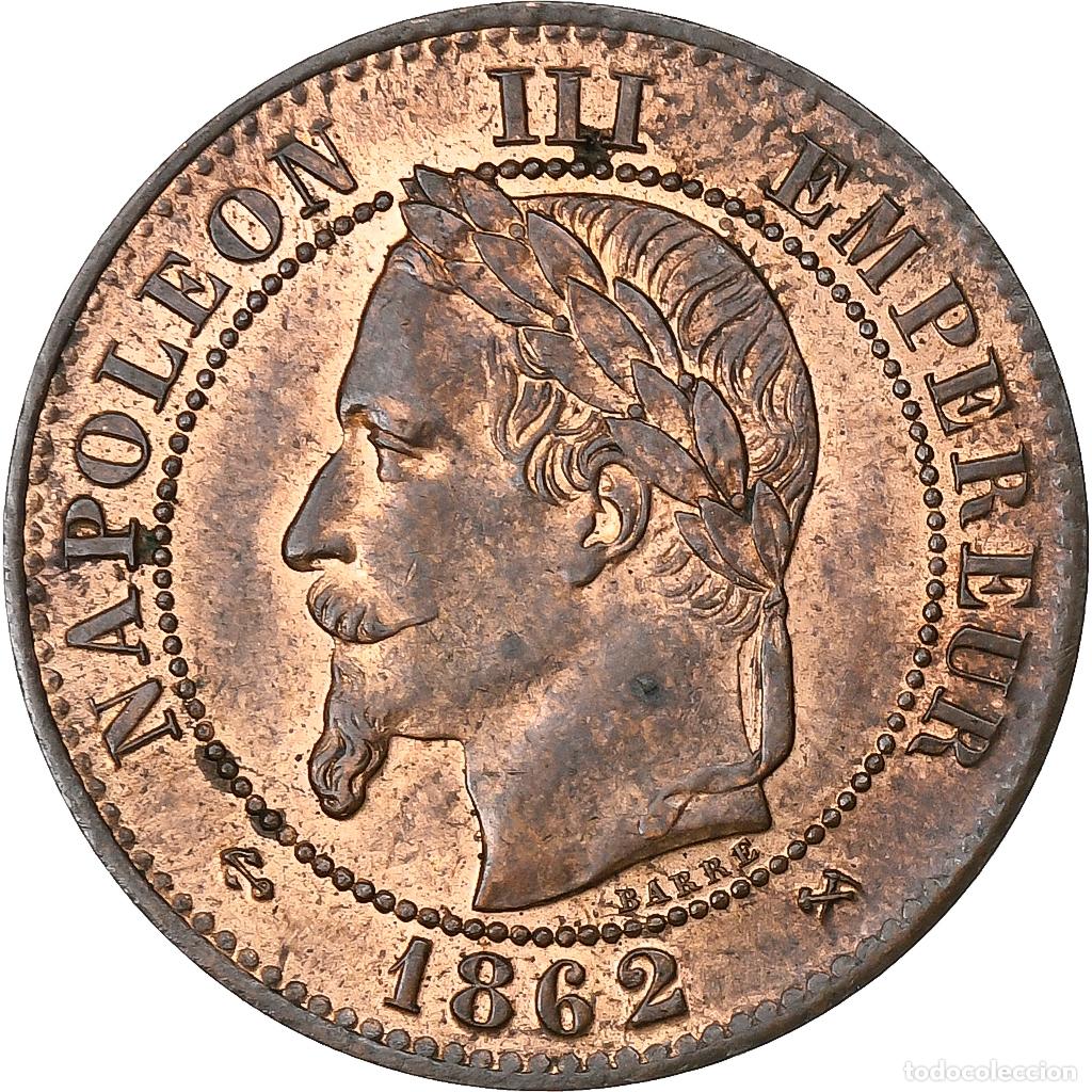 Moedas antigas da Europa: [#227540] Francia, Napoleon III, 2 Centimes, Napol&eacute;on III, 1862, Bordeaux, Bronce, EBC
