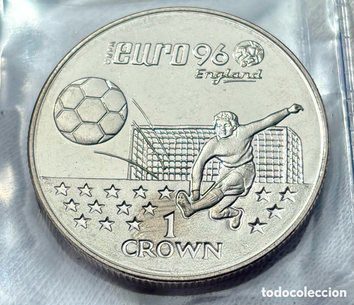 Monedas antiguas de Europa: Moneda GIBRALTAR 1 Corona 1996 SC Euro 96 F&uacute;tbol. Crown