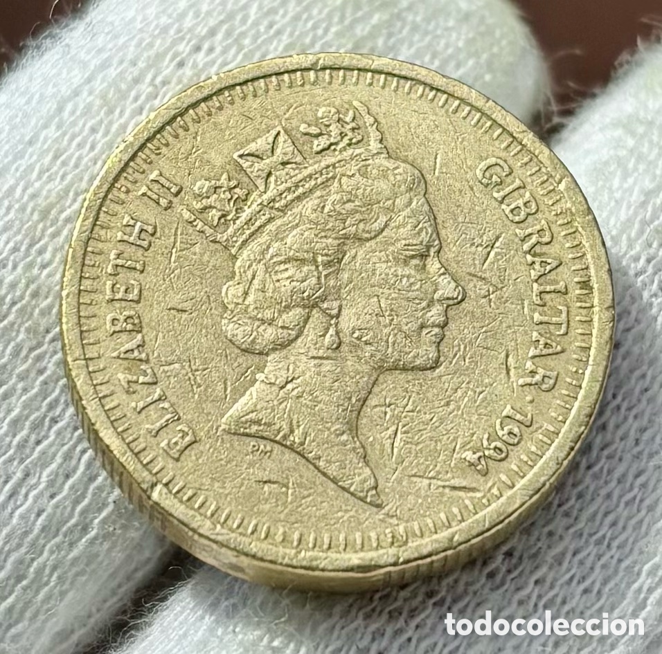 Monedas antiguas de Europa: Moneda GIBRALTAR 1 Libra 1994. Pound - Foto 2