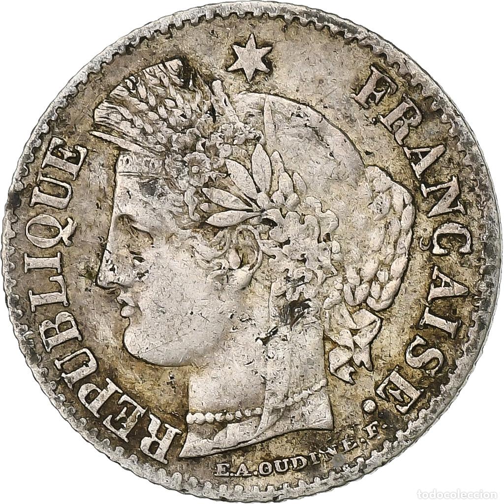 Moedas antigas da Europa: [#1115962] Moneda, Francia, C&eacute;r&egrave;s, 20 Centimes, 1850, Paris, MBC, Plata, KM:758.1