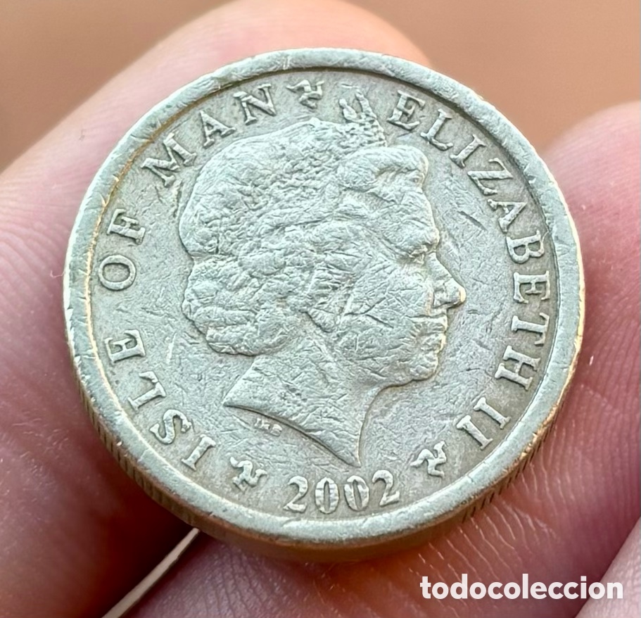 Monedas antiguas de Europa: Moneda ISLA DE MAN 1 Libra 2002 . Pound - Foto 2