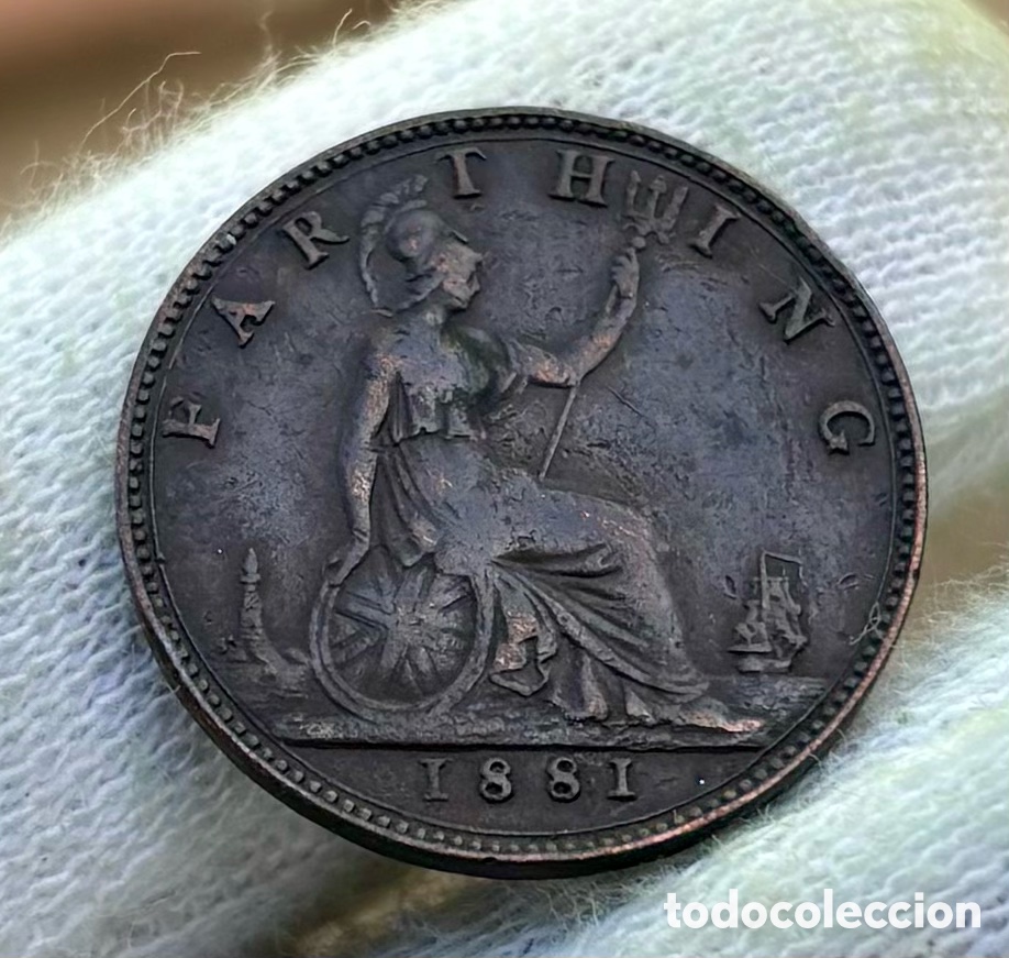 Monedas antiguas de Europa: Moneda INGLATERRA 1 Farthing 1881. Victoria . Reino Unido. UK