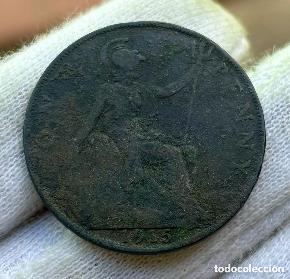 Monedas antiguas de Europa: Moneda INGLATERRA 1 Penique 1915. Reino Unido UK Penny