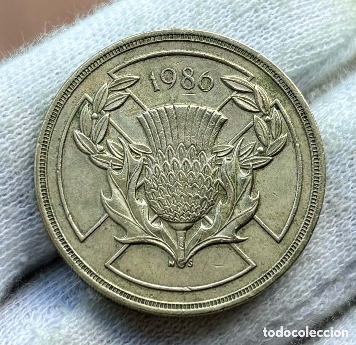Alte M&uuml;nzen aus Europa: Moneda INGLATERRA 2 Libras 1986. Juegos Escocia Commonwealth . Pounds Reino Unido UK