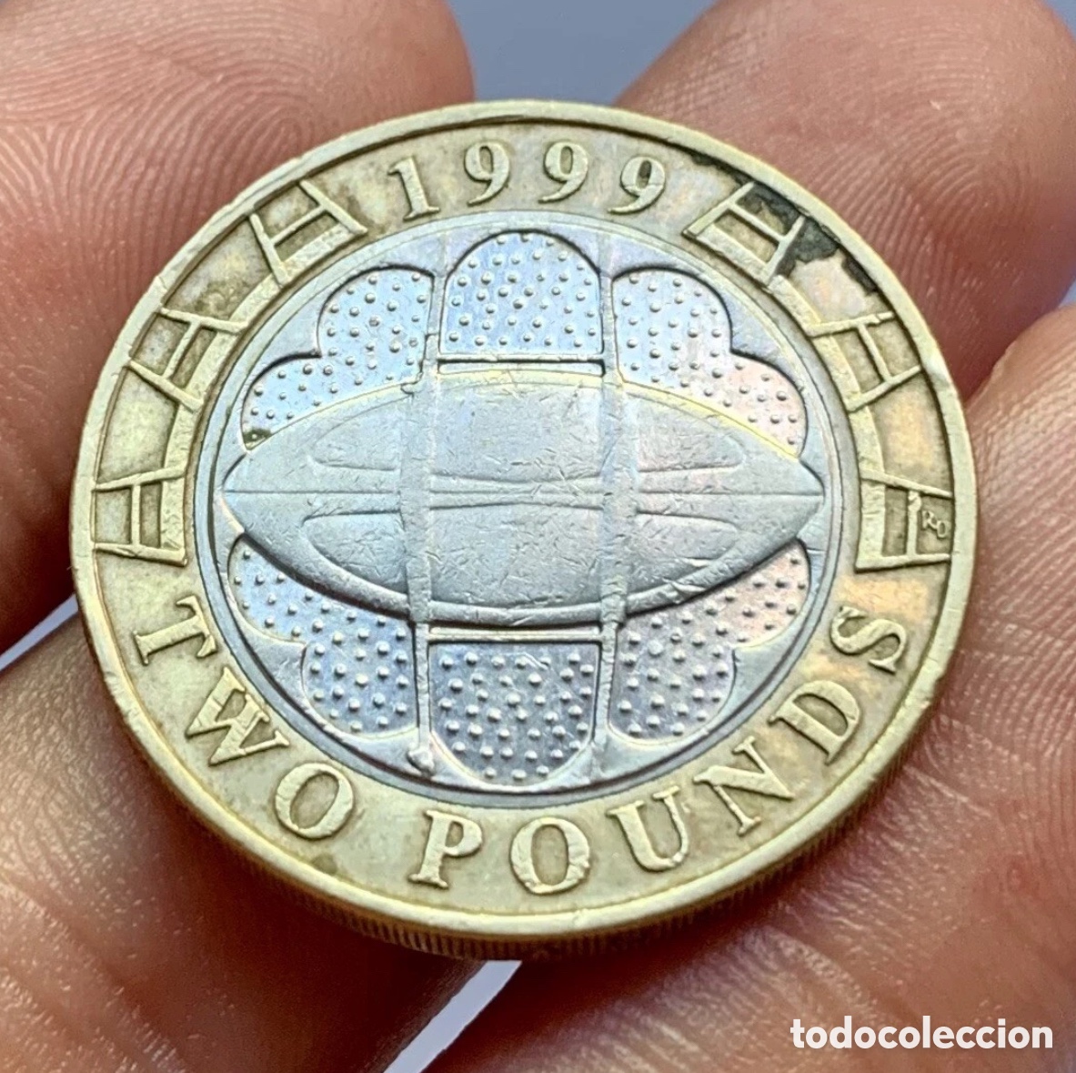 Monedas antiguas de Europa: Moneda INGLATERRA 2 Libras 1999 Rugby. Reino Unido UK. Pounds