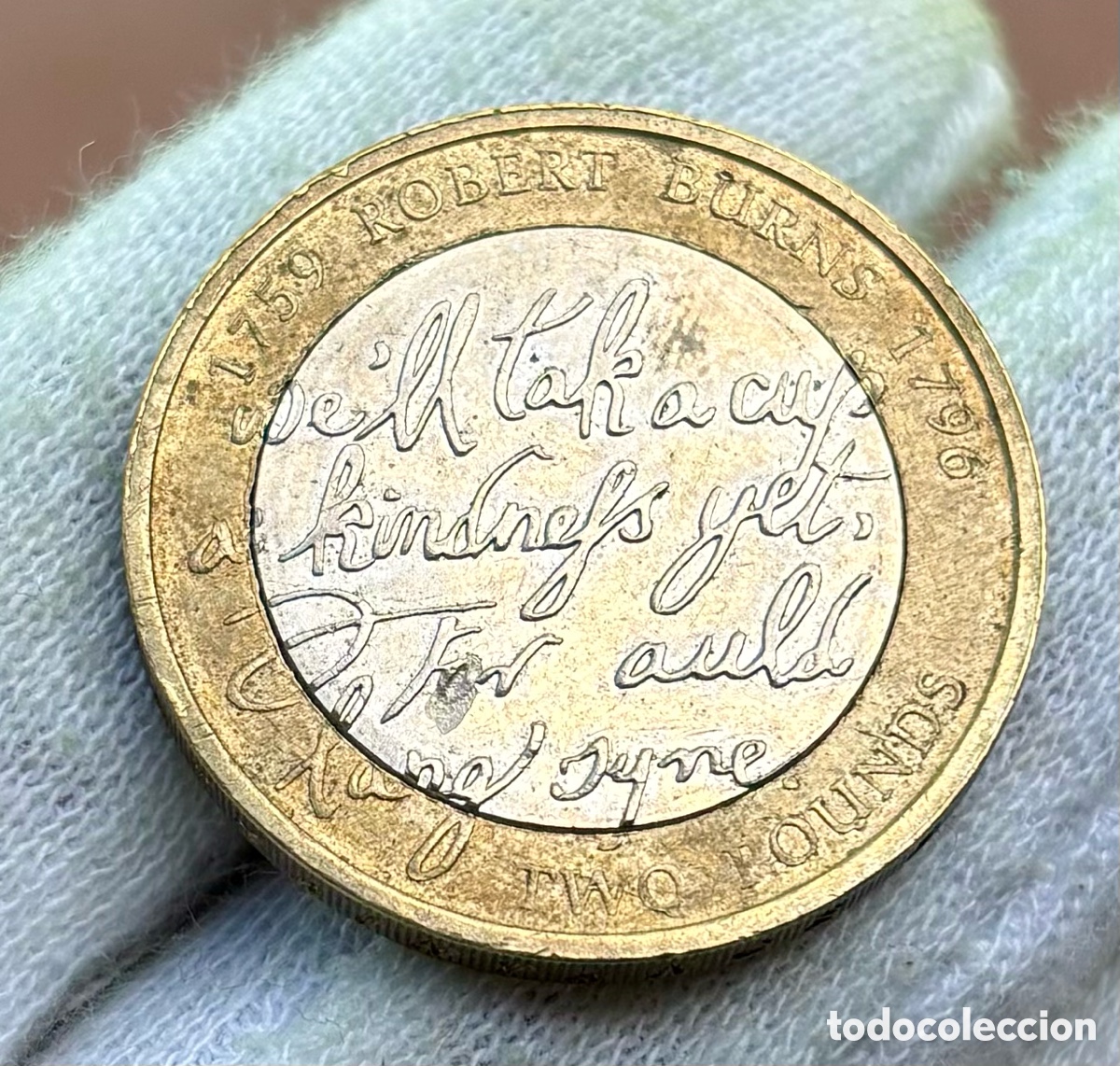 Monete antiche di Europa: Moneda INGLATERRA 2 Libras 2009 Robert Burns. Reino Unido UK. Pounds