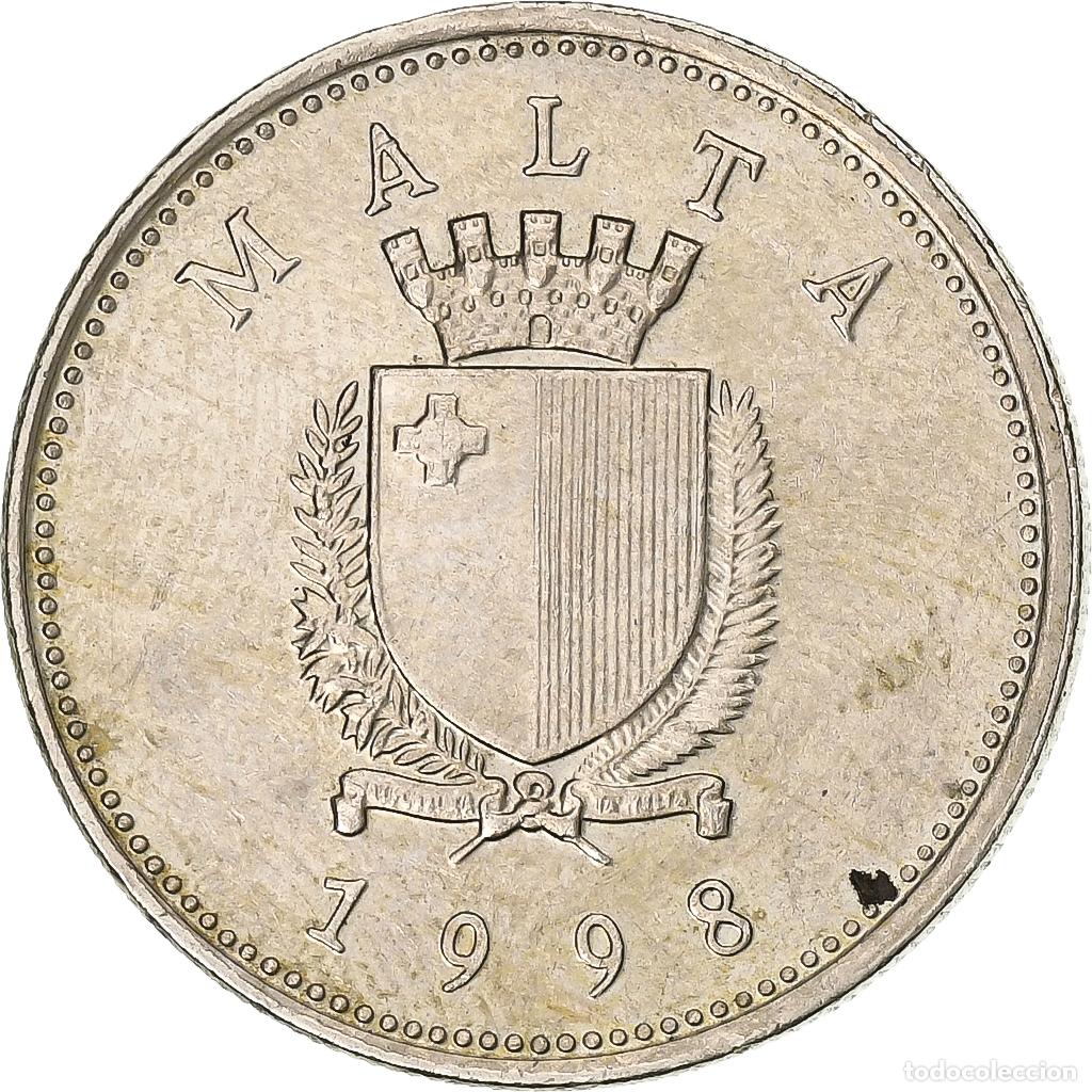 Alte M&uuml;nzen aus Europa: [#197552] Malta, 10 Cents, 1998, Cobre - n&iacute;quel, EBC, KM:96