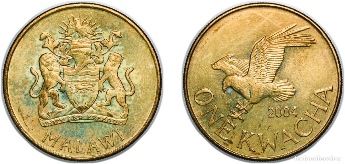 Monedas antiguas de Europa: Malawi Republic 2004 1 Kwacha Brass plated steel 8.86g BU KM 65