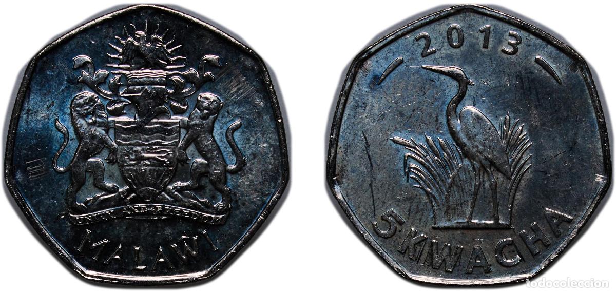 Monedas antiguas de Europa: Malawi Republic 2013 5 Kwacha Stainless steel clad iron 4.46g BU KM 213