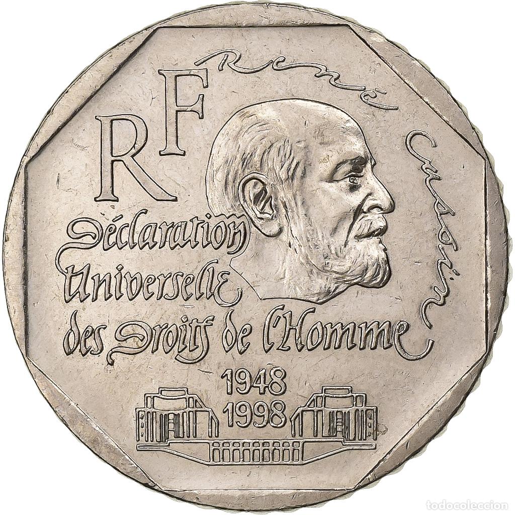 Monete antiche di Europa: [#1222765] Francia, 2 Francs, Ren&eacute; Cassin, 1998, N&iacute;quel, MBC+, Gadoury:551, KM:1213