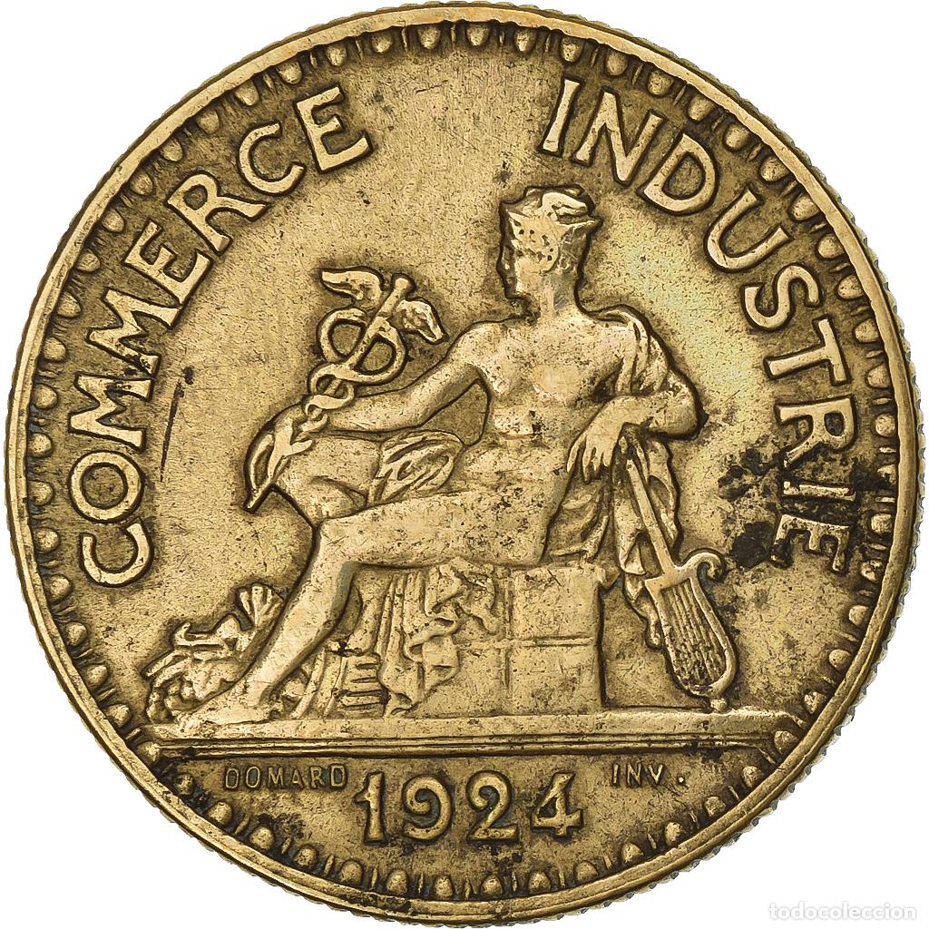 Monedas antiguas de Europa: [#1222772] Francia, 2 Francs, Chambre de commerce, 1924, Paris, Aluminio - bronce, MBC+
