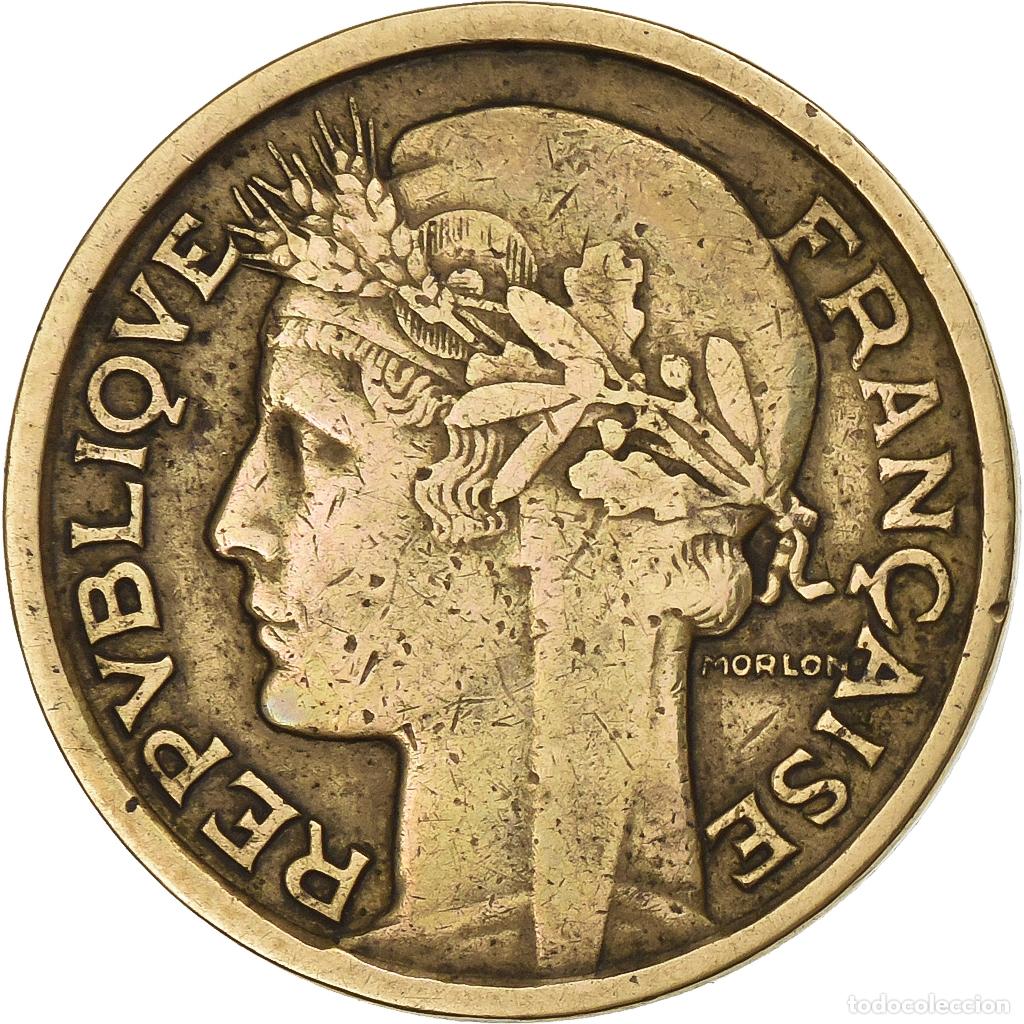 Moedas antigas da Europa: [#1222784] Francia, Franc, Morlon, 1934, Aluminio - bronce, BC+, Gadoury:470, KM:885