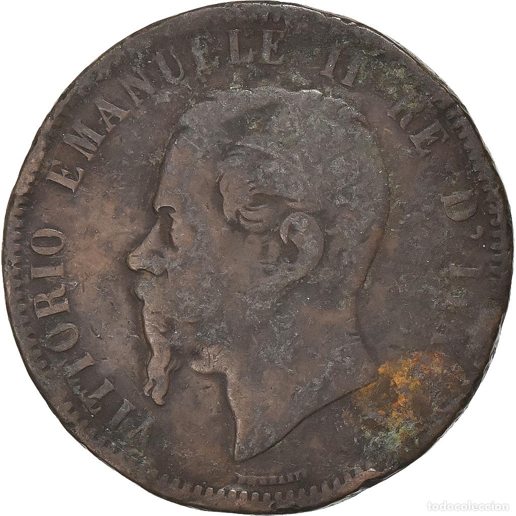 Monete antiche di Europa: [#1222853] Italia, Vittorio Emanuele II, 10 Centesimi, 1862, Milan, Cobre, BC, KM:11.1