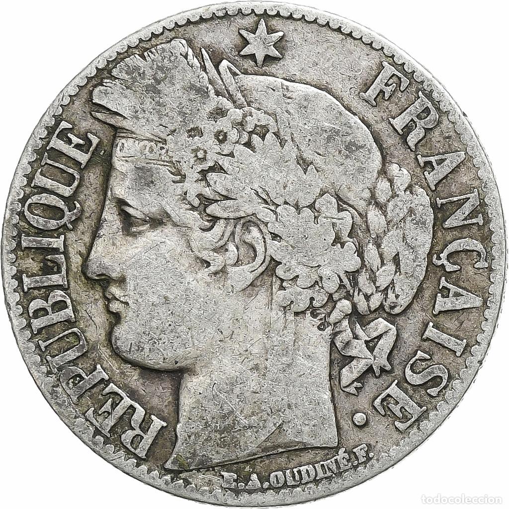 Monedas antiguas de Europa: [#1116172] Moneda, Francia, C&eacute;r&egrave;s, 1 Franc, 1872, Paris, BC+, Plata, KM:822.1