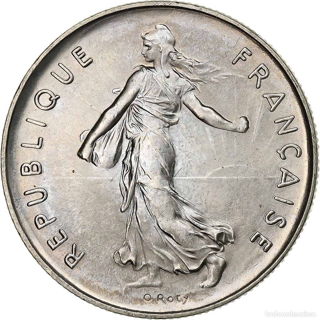 Monete antiche di Europa: [#395084] Francia, 5 Francs, Semeuse, 1989, Paris, FDC, N&iacute;quel recubierto de cobre -