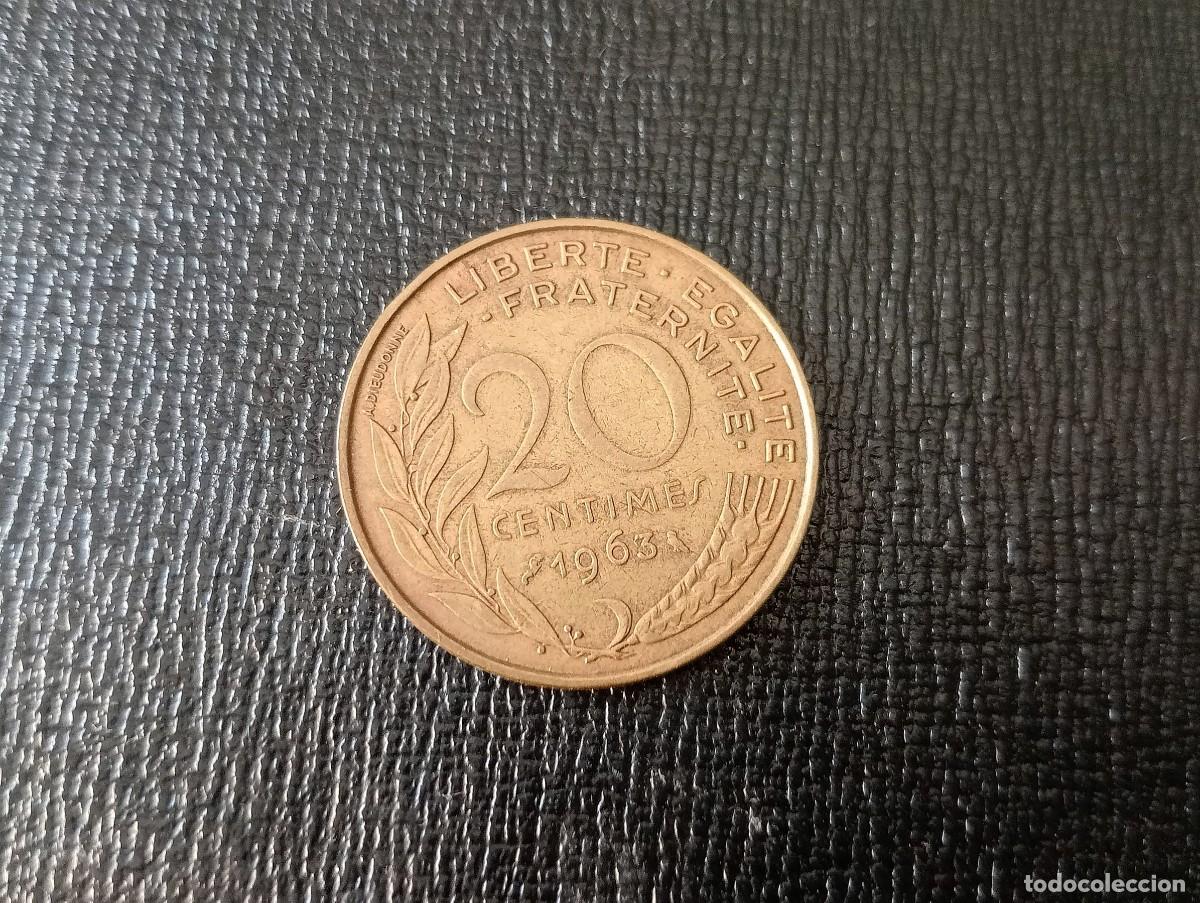 Monedas antiguas de Europa: MONEDA FRANCIA: 20 C&Eacute;NTIMOS 1963 - Foto 1