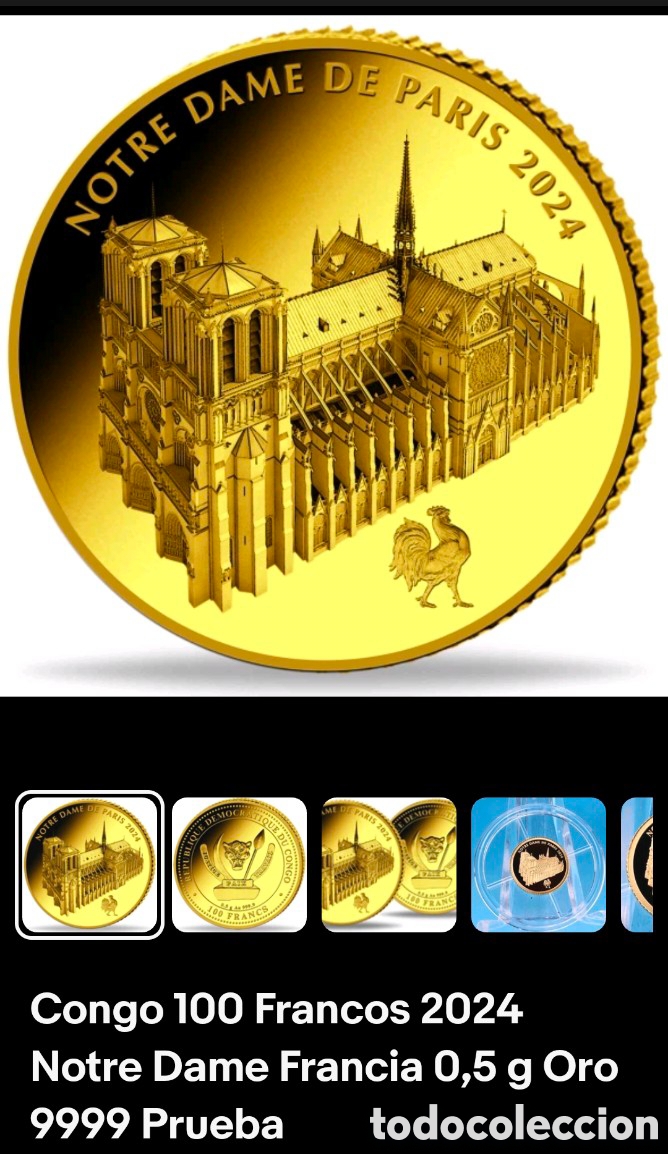 Monedas antiguas de Europa: Moneda de oro notre Dame - Foto 1