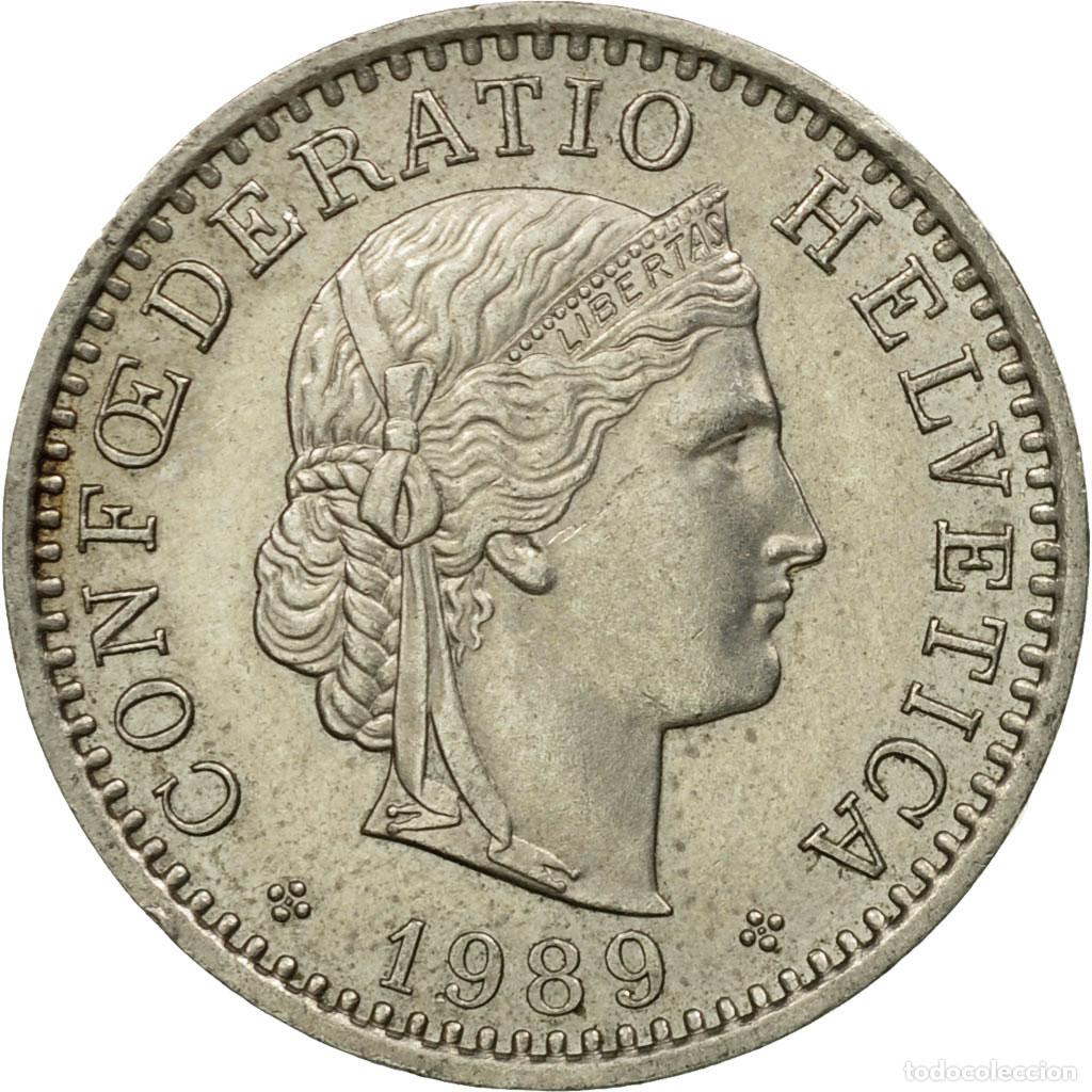 Monete antiche di Europa: [#441481] Moneda, Suiza, 20 Rappen, 1989, Bern, MBC, Cobre - n&iacute;quel, KM:29a