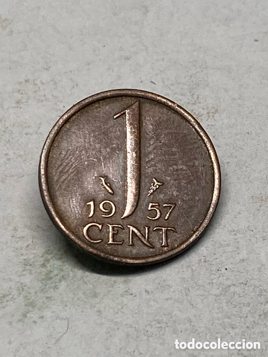 Monedas antiguas de Europa: Moneda 1 c&eacute;ntimo 1957 Holanda J67 - Foto 2