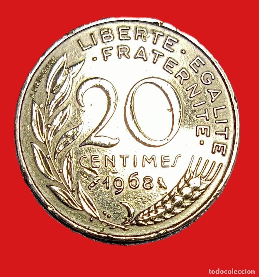 Monedas antiguas de Europa: Francia 20 Centimos 1968 - Foto 2